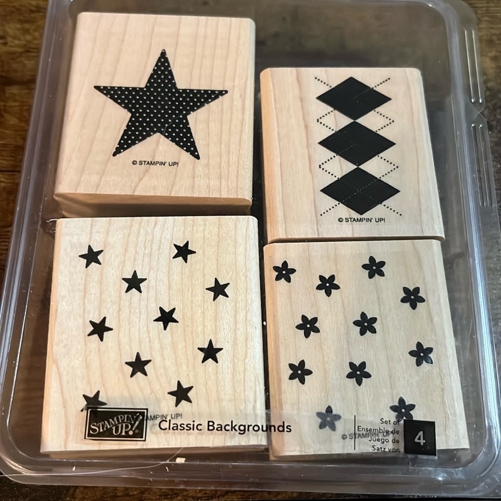 Stampin’ Up! Set of 4 stamps called Classic Backgrounds. Never used. - Picture 1 of 2